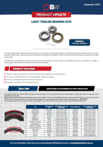 Light Trailer -Bearing Kits product update